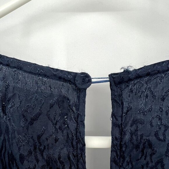 NWT Anthropologie Maeve Navy Blue Leopard Print Satin Wide Leg Jumpsuit Small - Picture 8 of 9